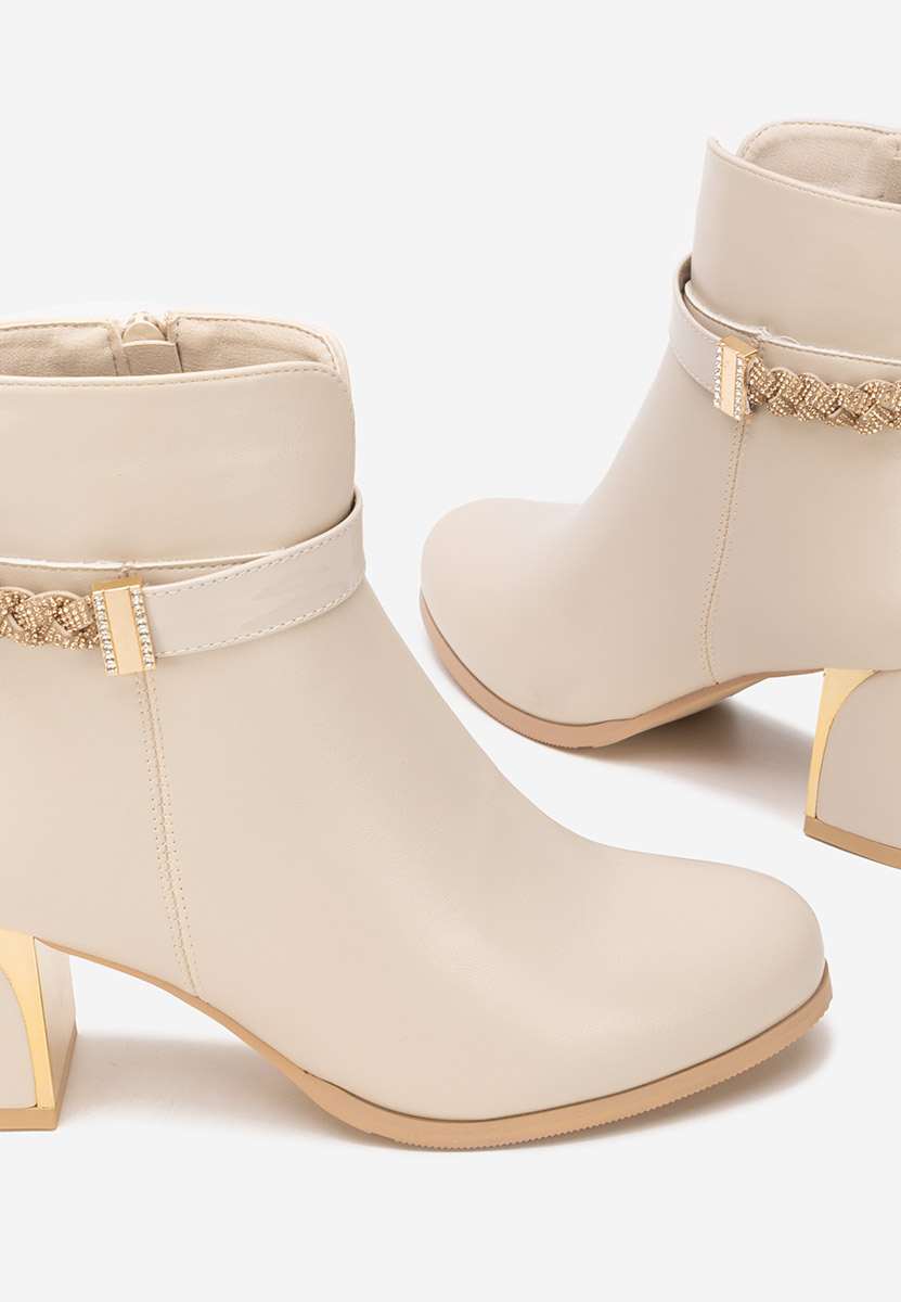 Tronchetti con tacco largo Delivora beige