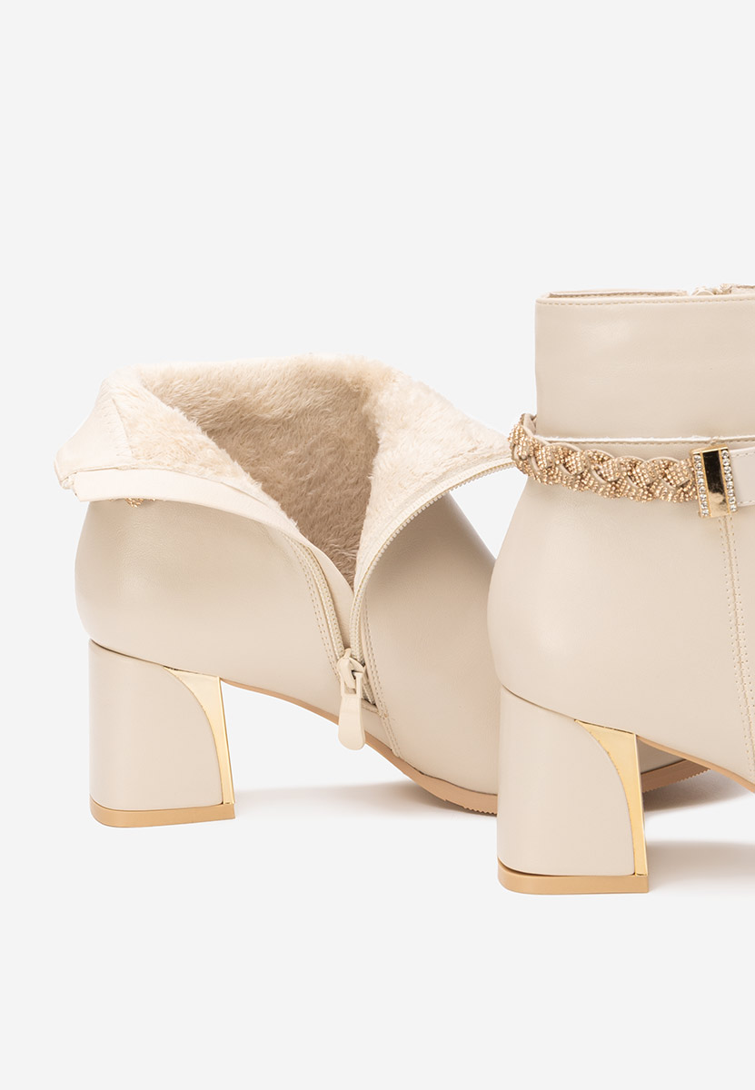 Tronchetti con tacco largo Delivora beige