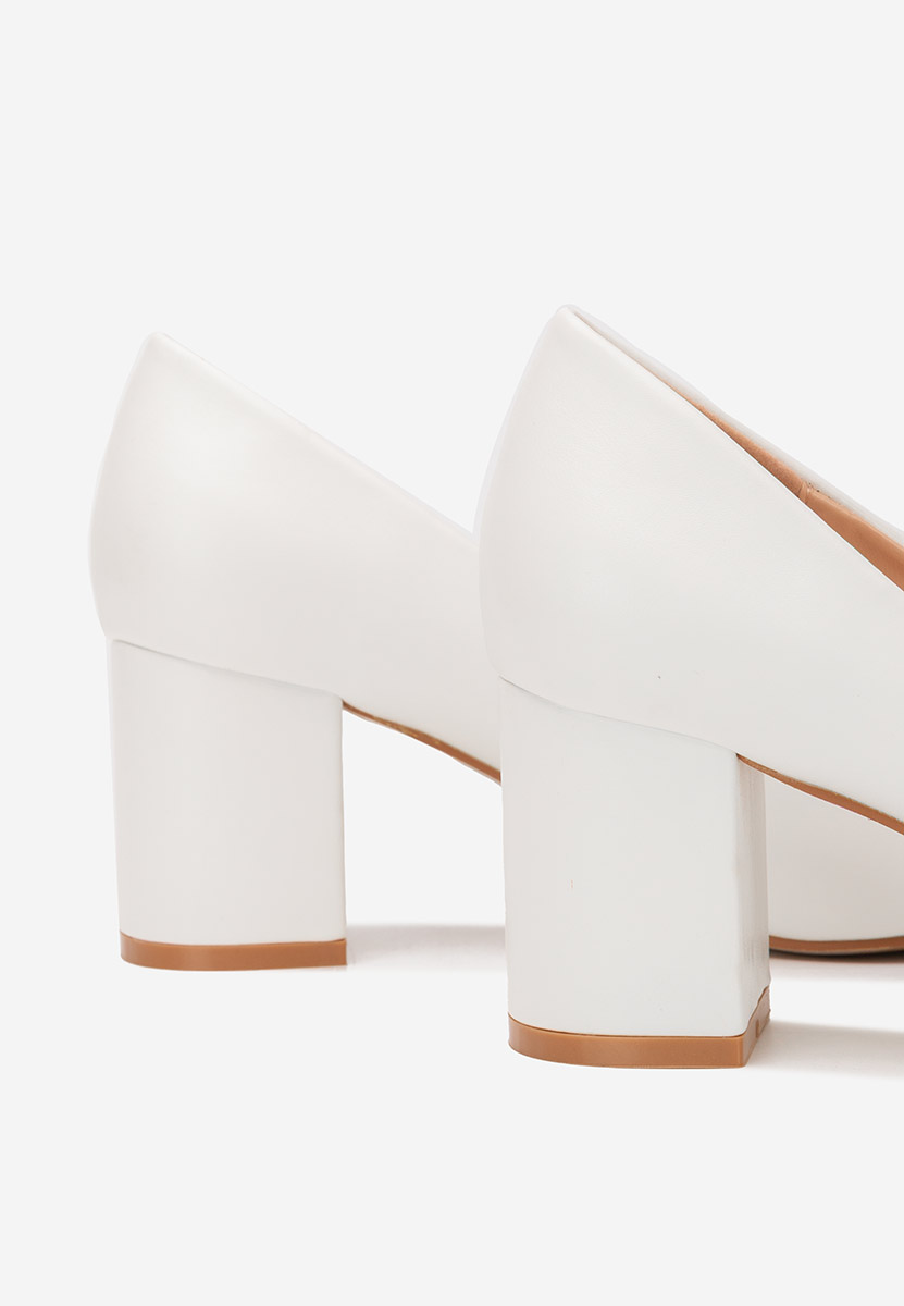 Décolleté tacco largo Brivara bianchi