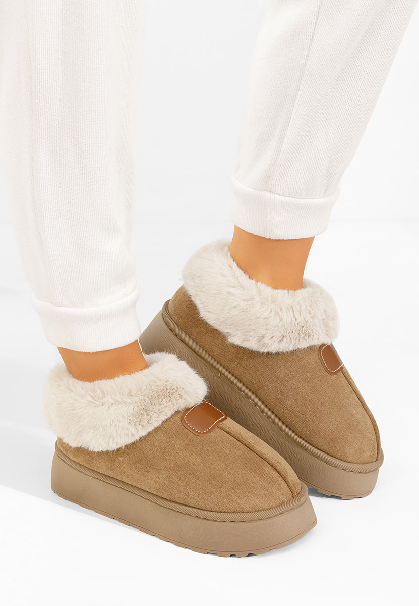 Stivaletti con plateau Elarva cachi