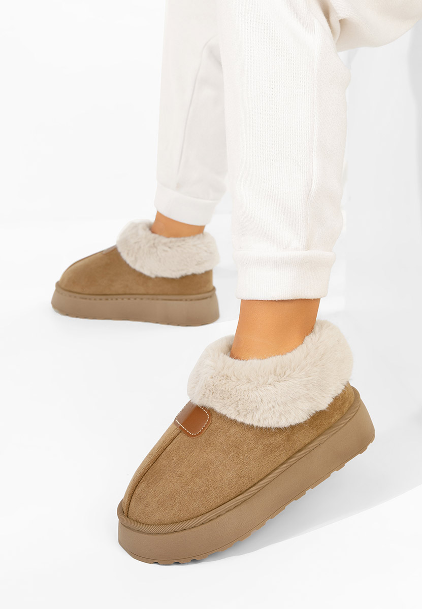 Stivaletti con plateau Elarva cachi