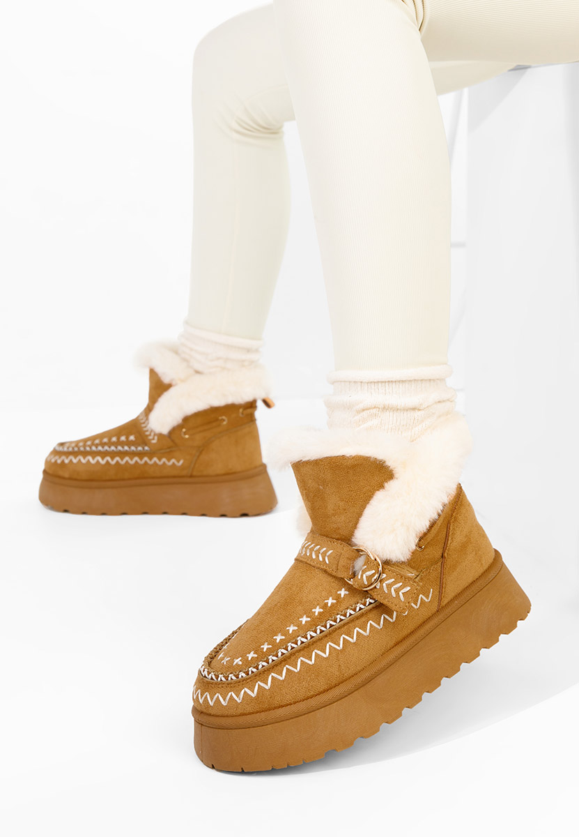 Stivaletti con plateau Tavoria camel