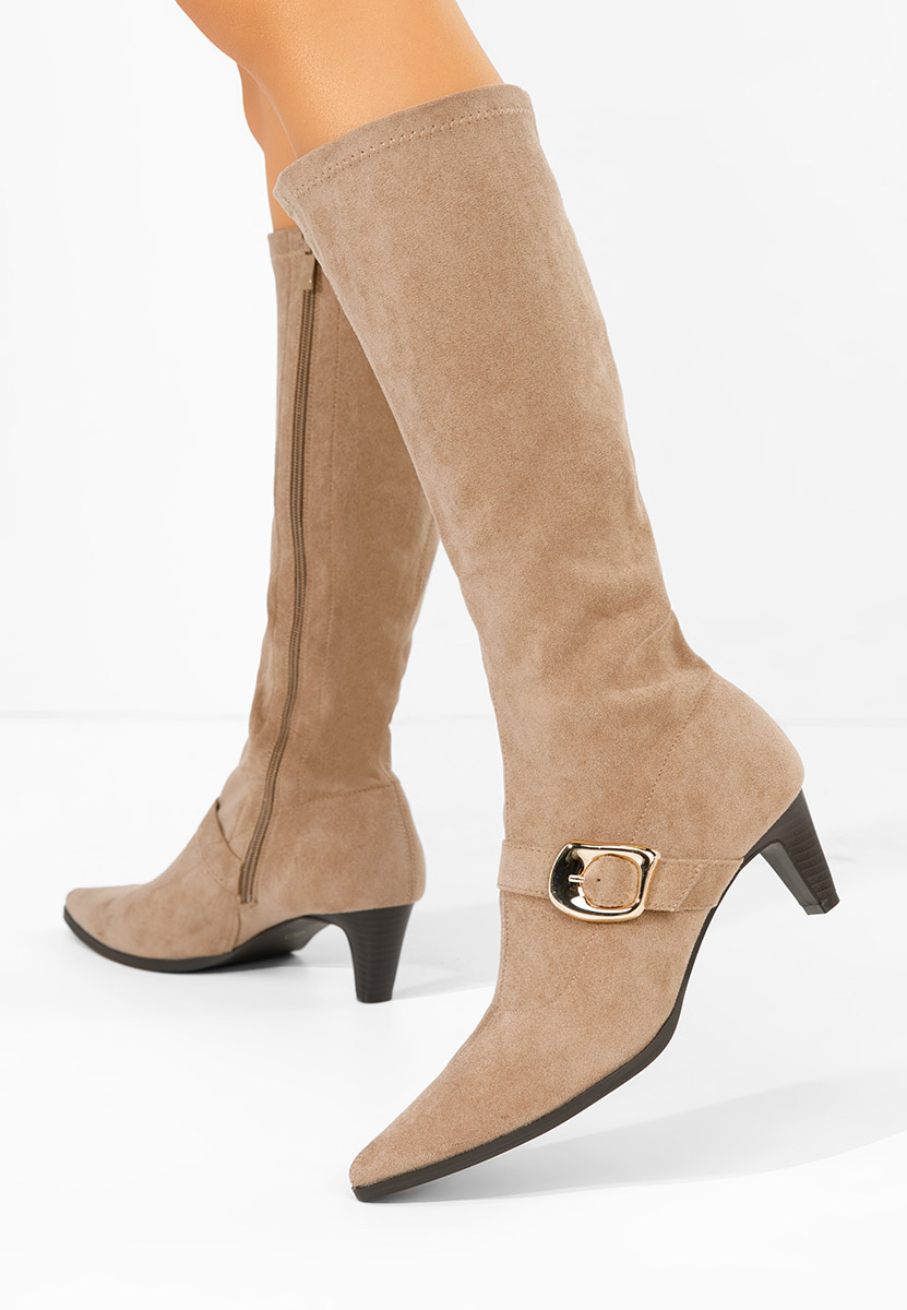 Stivali con tacco basso Vernoa cachi