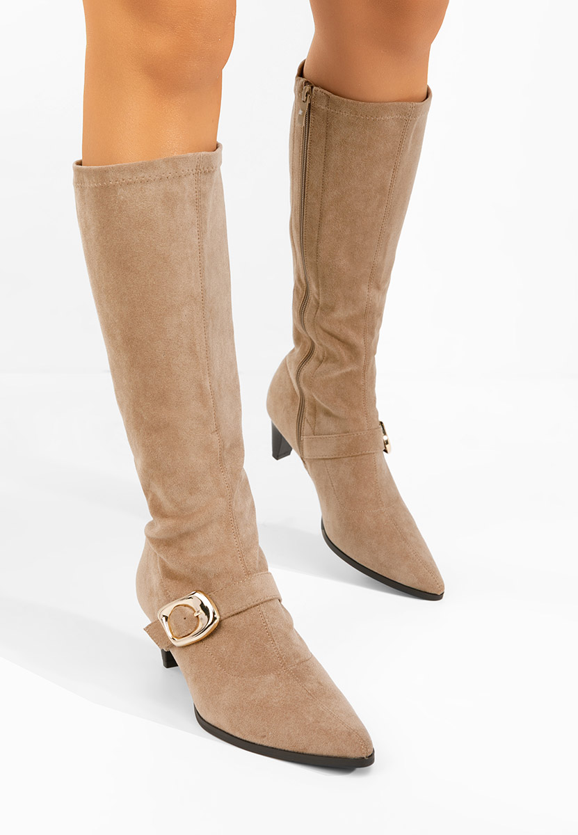 Stivali con tacco basso Vernoa cachi