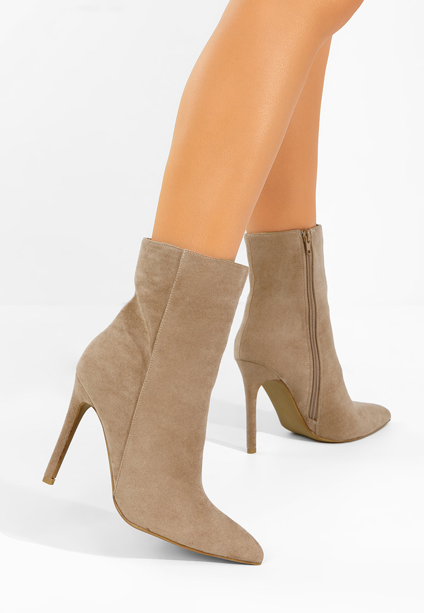 Tronchetti tacco a spillo Cendria cachi