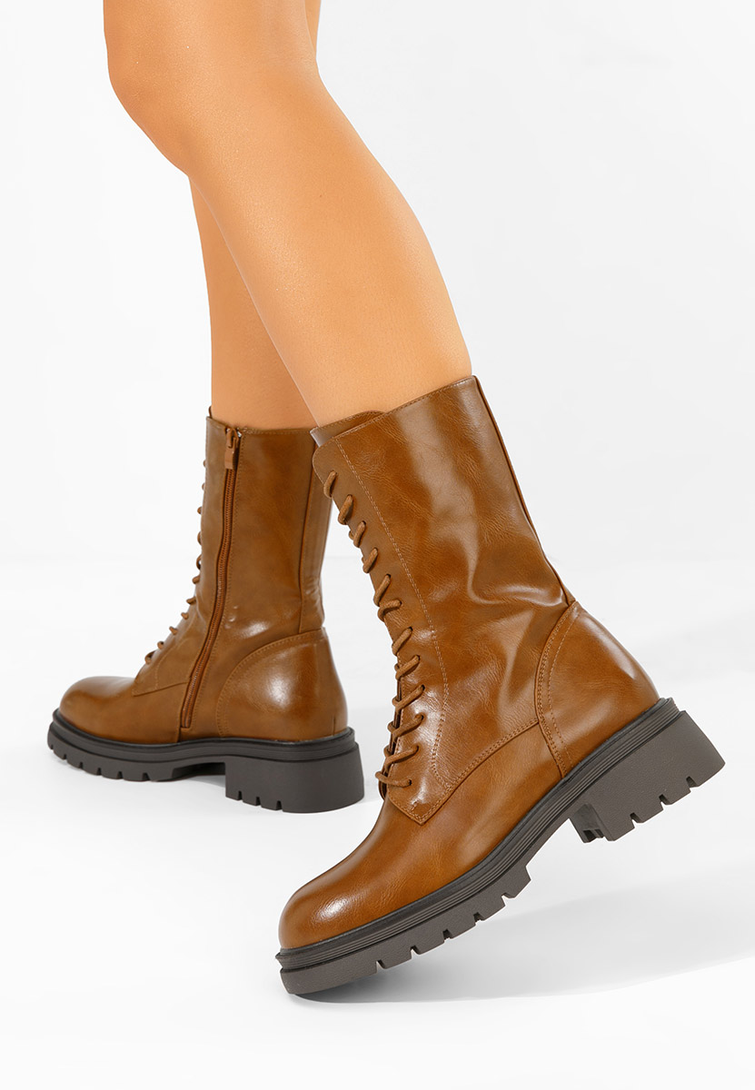 Anfibi alti da donna Olina camel