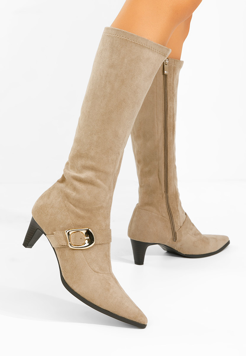 Stivali con tacco basso Vernoa cachi