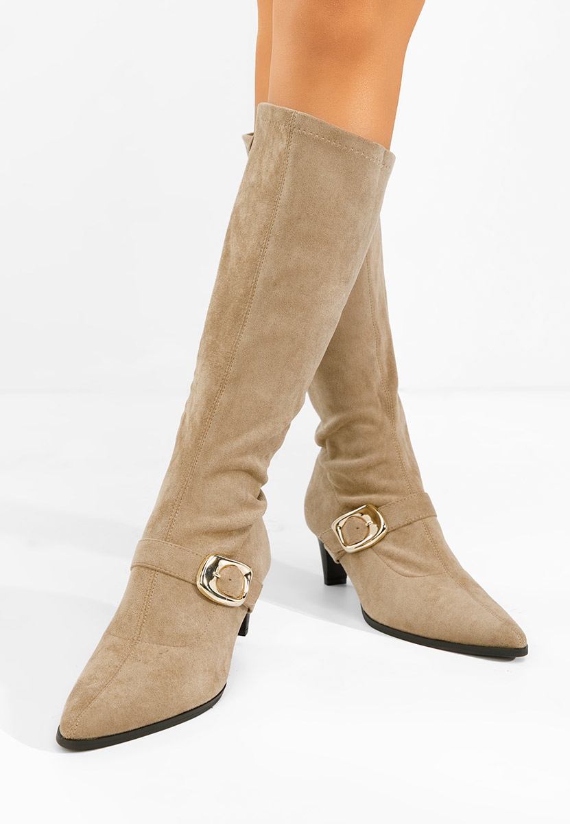 Stivali con tacco basso Vernoa cachi