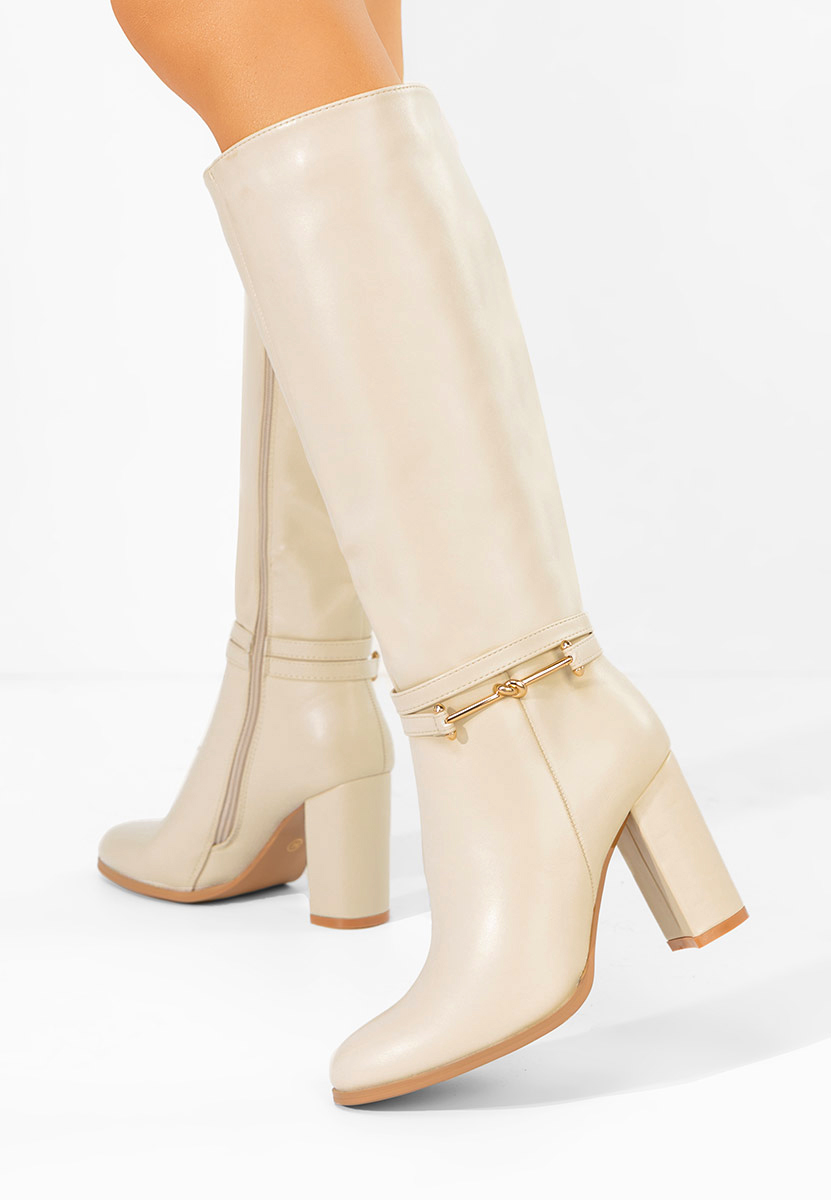 Stivali con tacco Dresara beige