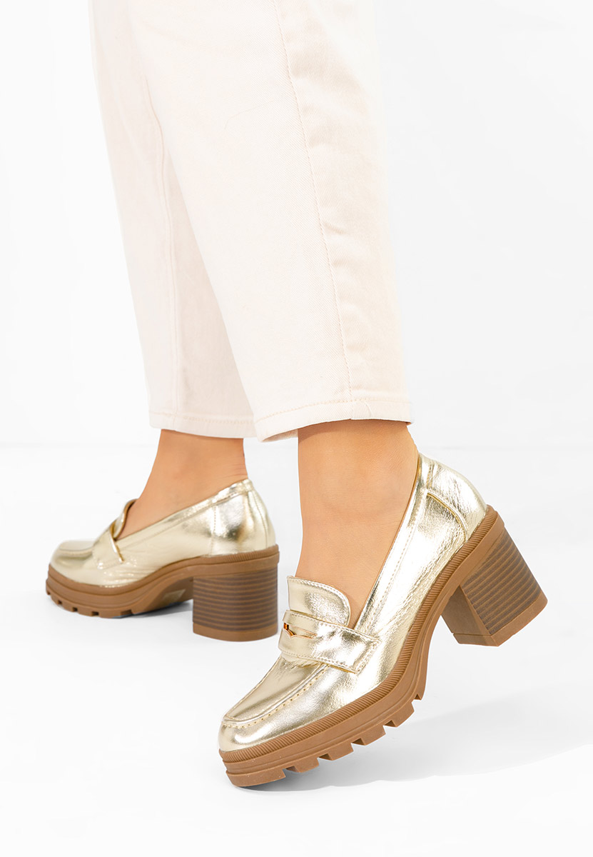 Mocassini con tacco Patritia oro