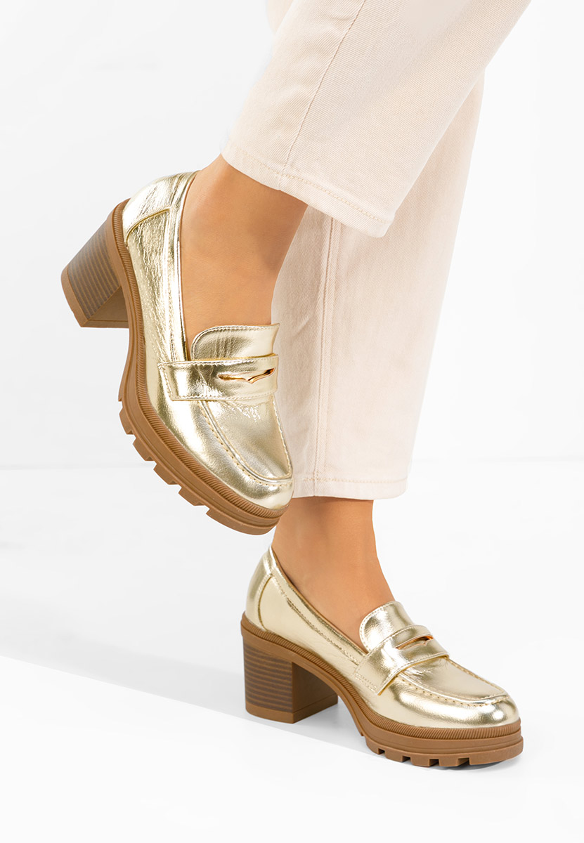 Mocassini con tacco Patritia oro