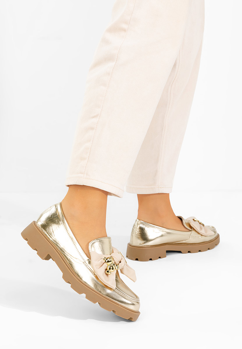 Mocassini con plateau Desana oro