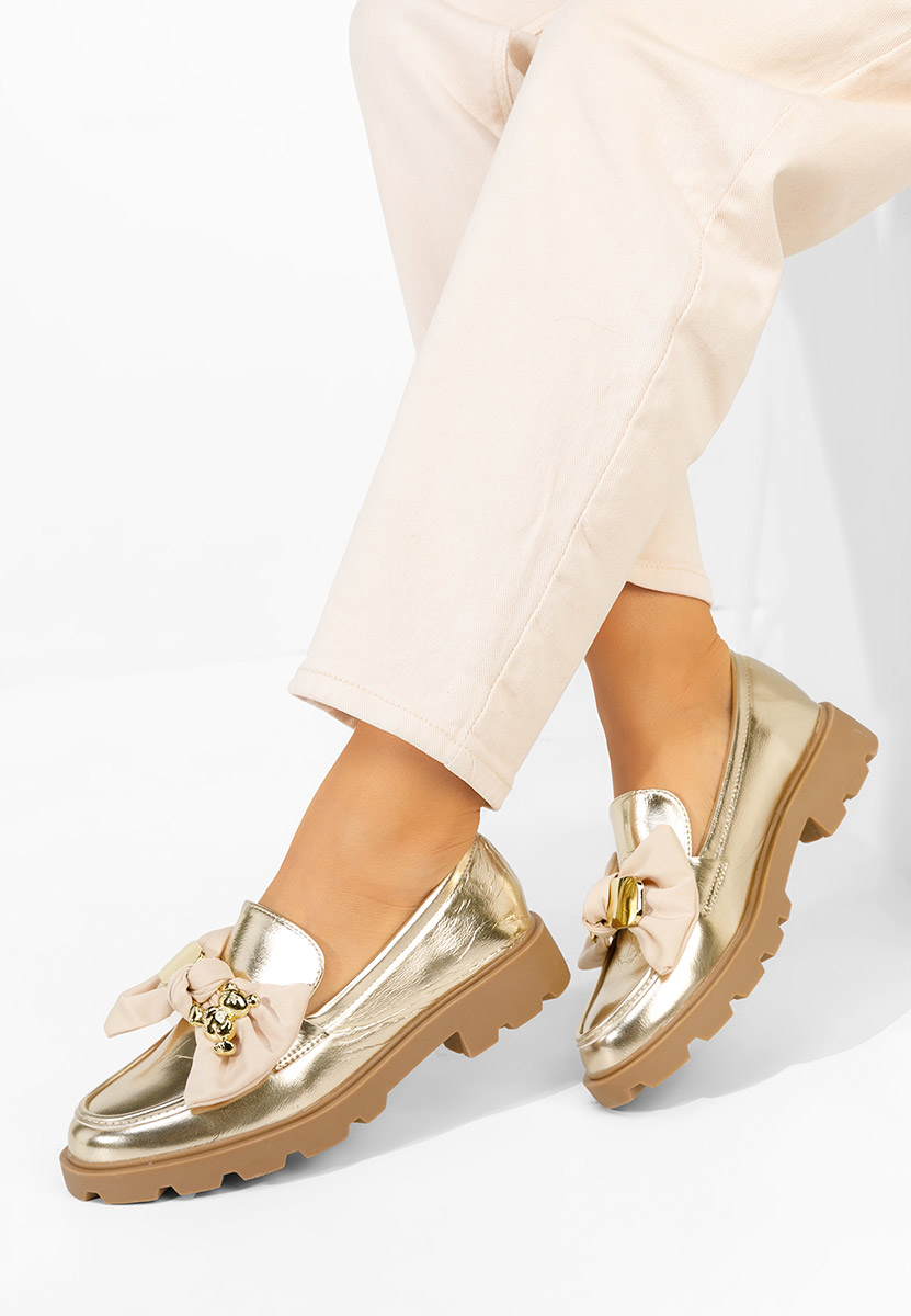 Mocassini con plateau Desana oro