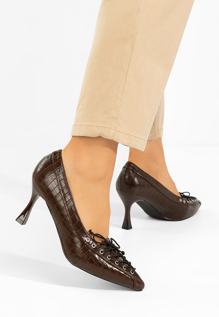 Décolleté tacco a spillo Jasoria marrone