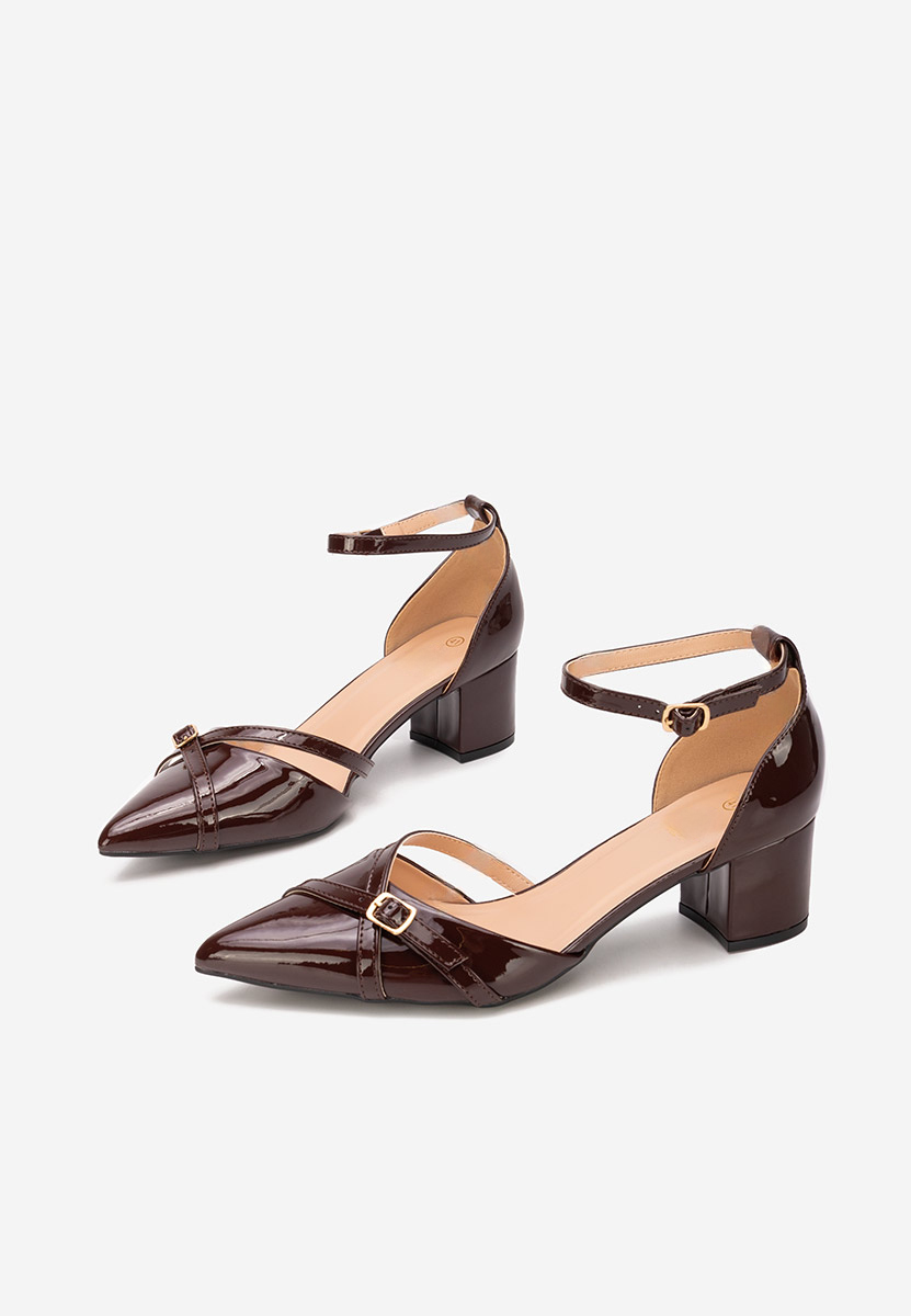Décolleté tacco largo Brinelora marrone