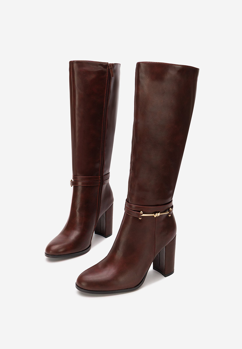 Stivali con tacco Dresara granata