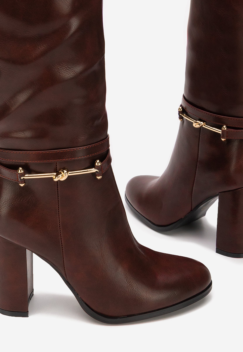 Stivali con tacco Dresara granata