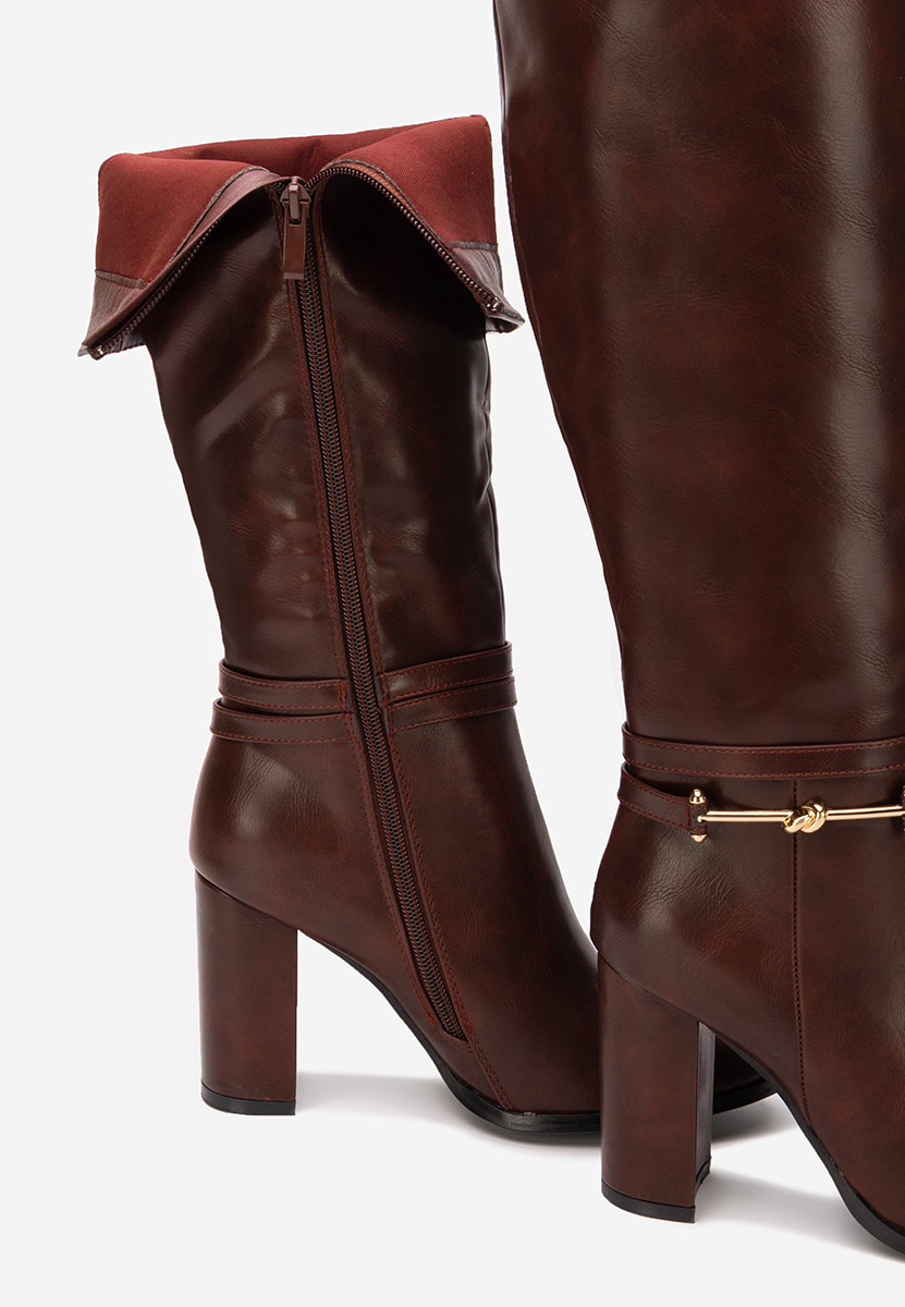 Stivali con tacco Dresara granata