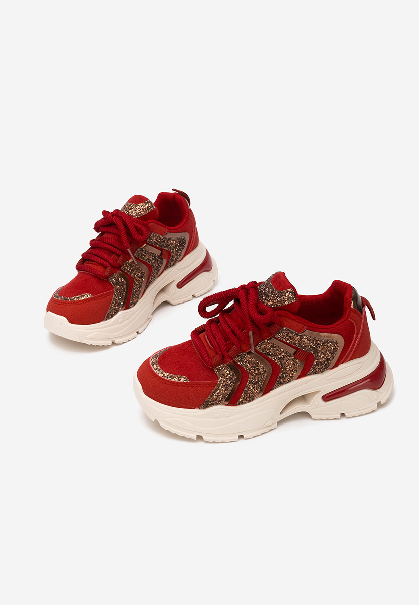 Sneakers con plateau Rossia granata