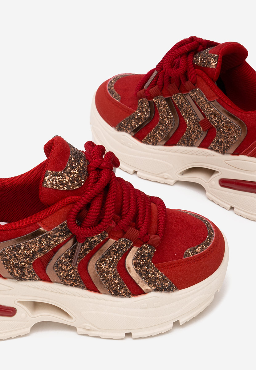 Sneakers con plateau Rossia granata