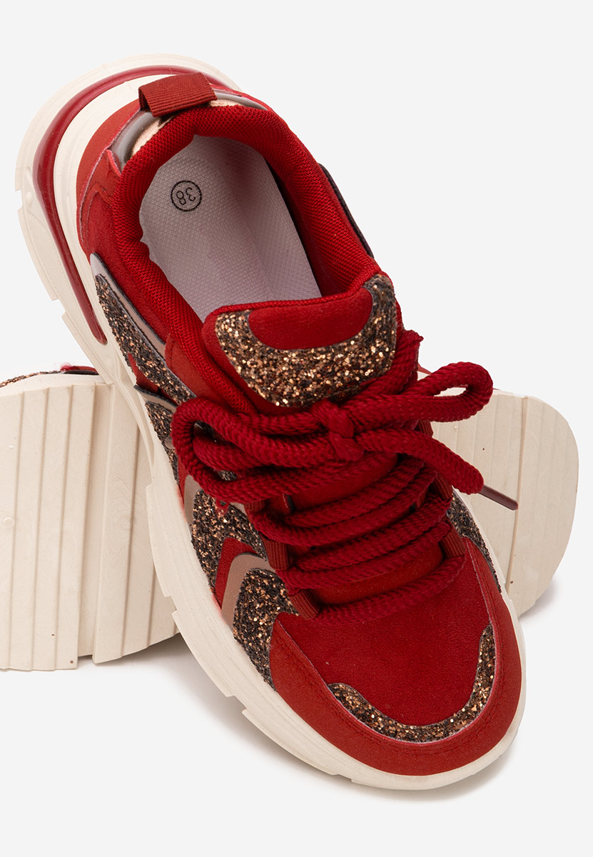 Sneakers con plateau Rossia granata