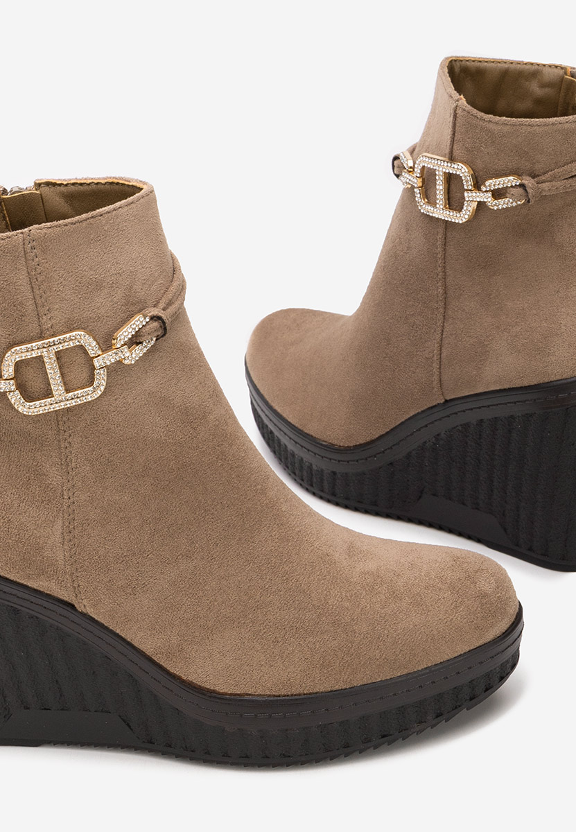 Tronchetti con zeppa Charlet V3 cachi