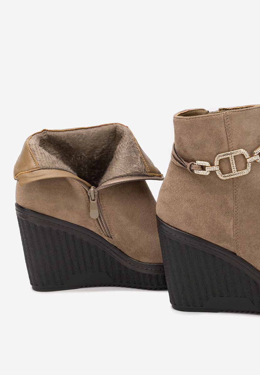 Tronchetti con zeppa Charlet V3 cachi