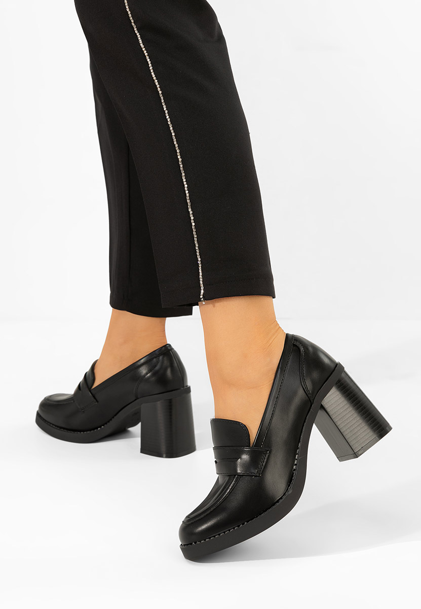 Mocassini con tacco Zenova nero