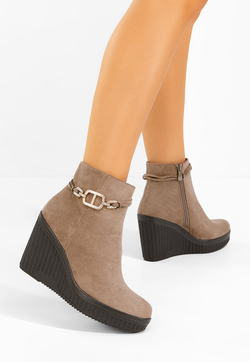 Tronchetti con zeppa Charlet V3 cachi