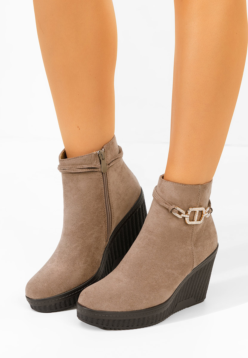 Tronchetti con zeppa Charlet V3 cachi