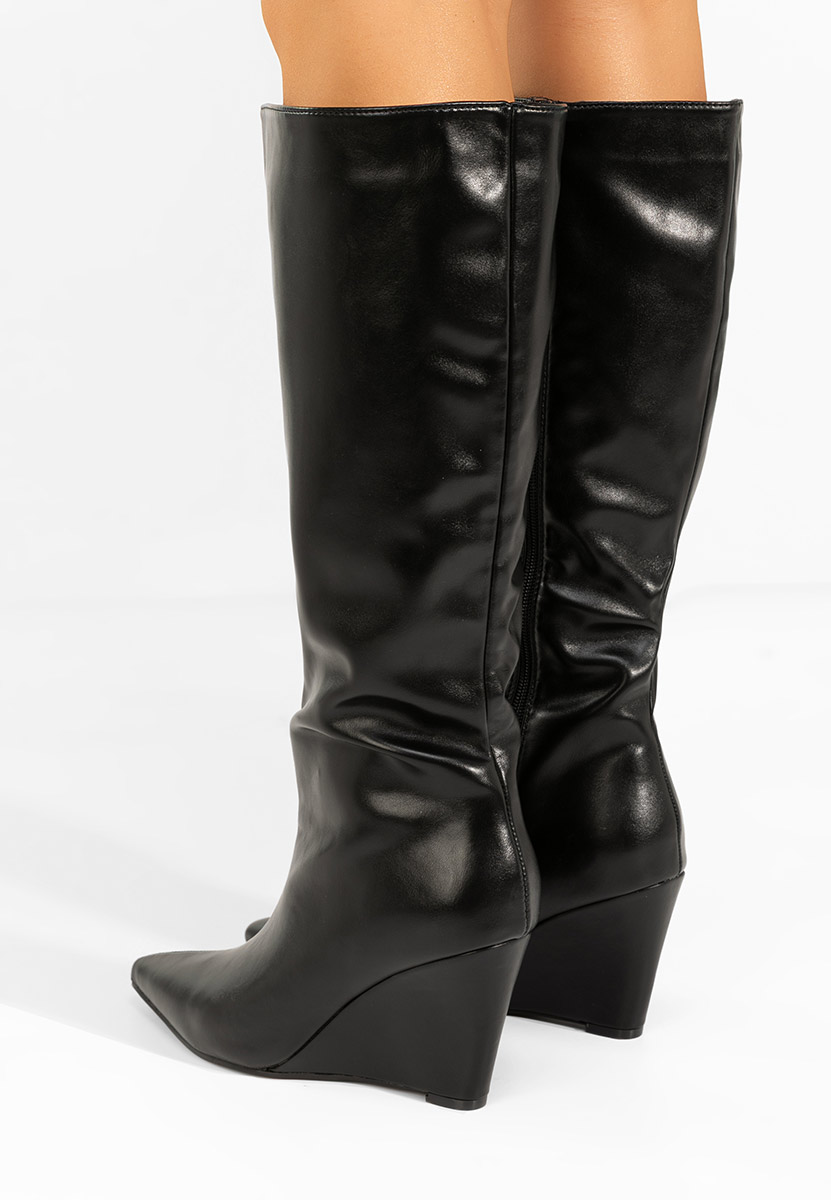 Stivali con zeppa Daryana nero