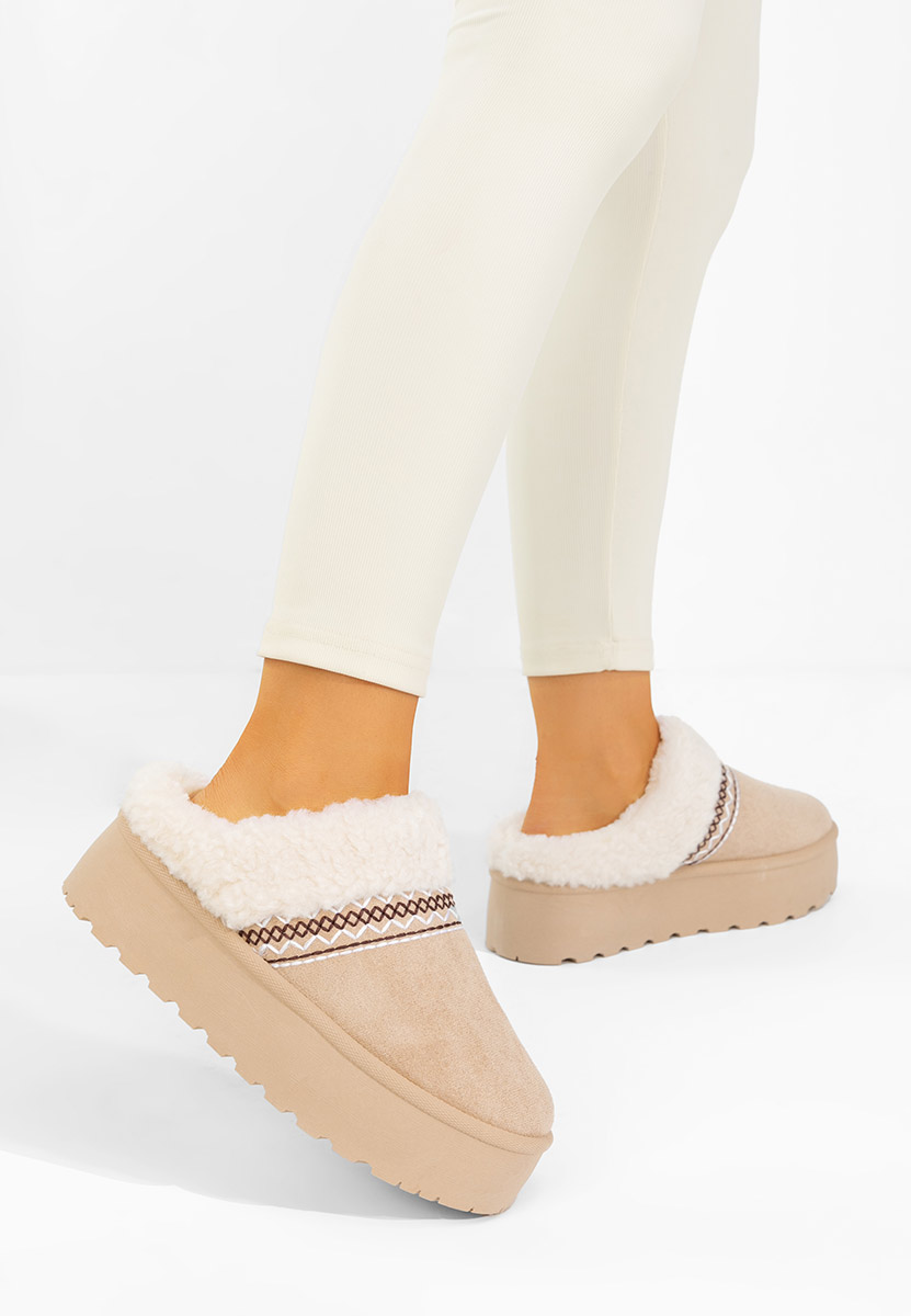 Zoccoli con zeppa Anelisse beige