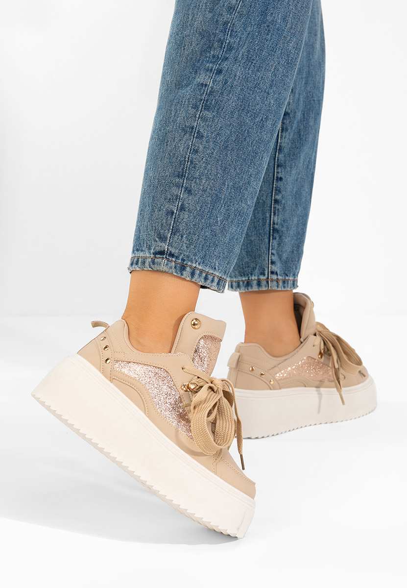 Sneakers con plateau Kefira cachi