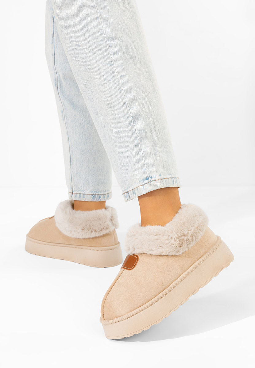 Stivaletti con plateau Elarva beige