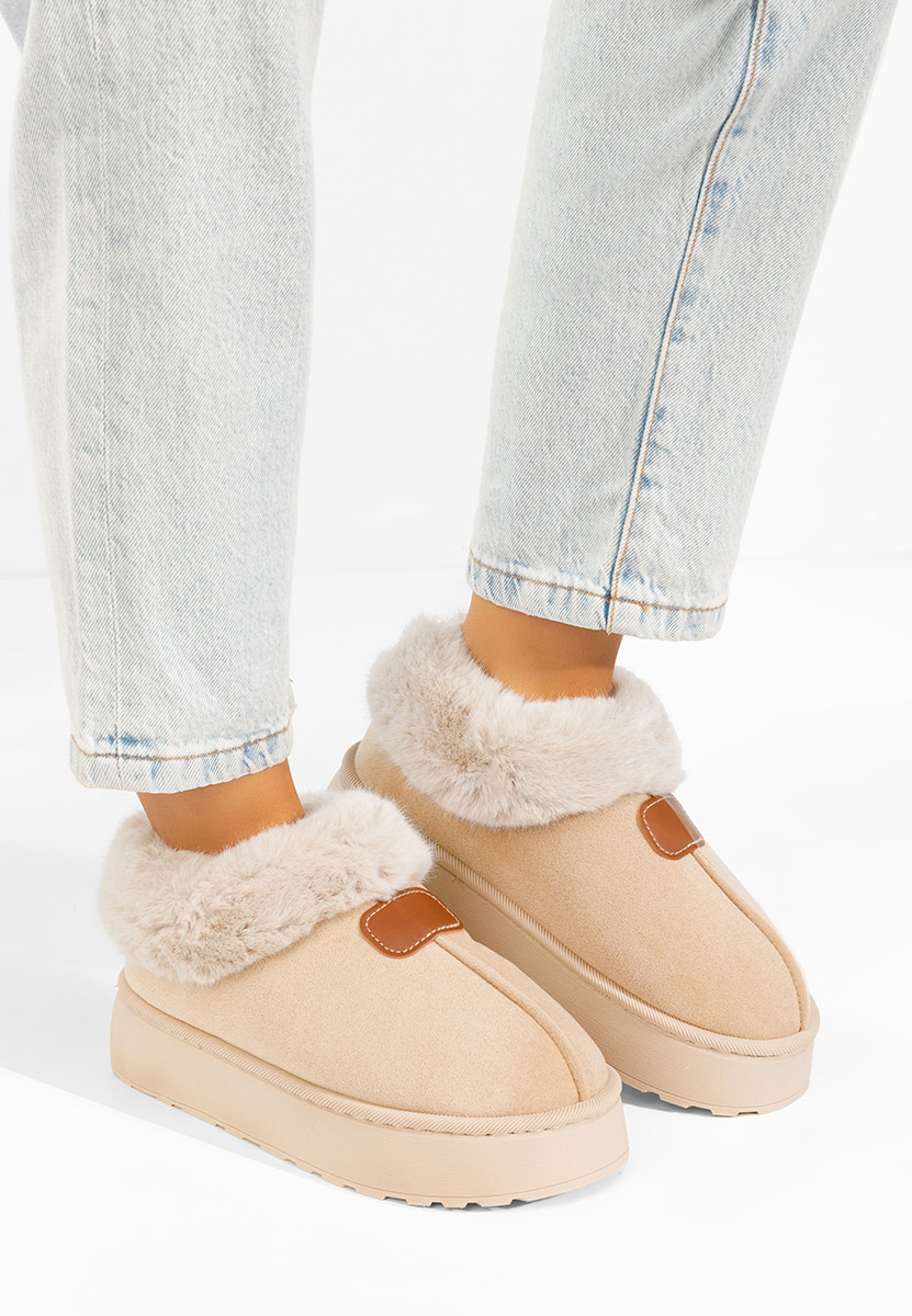 Stivaletti con plateau Elarva beige