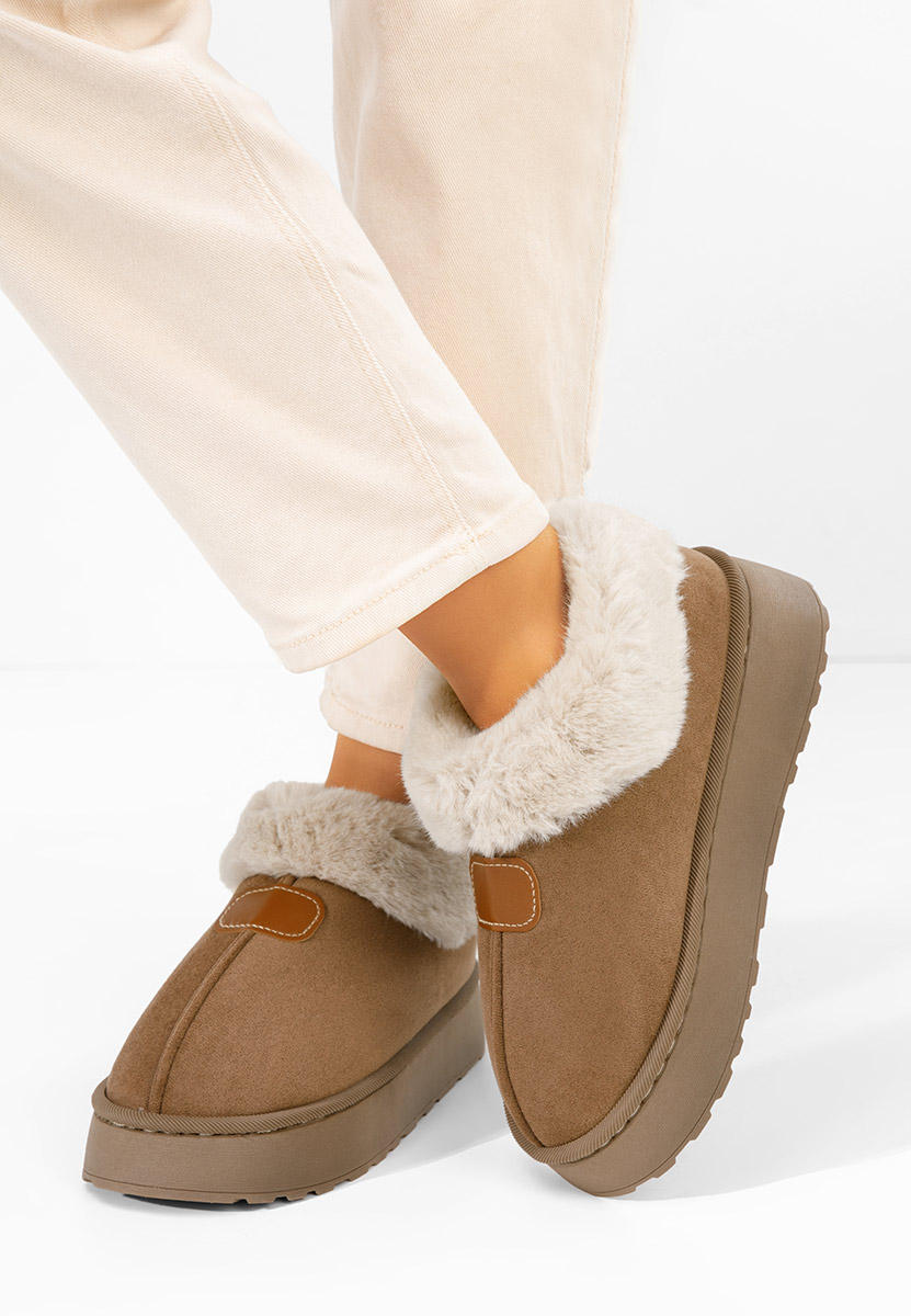 Stivaletti con plateau Elarva marrone