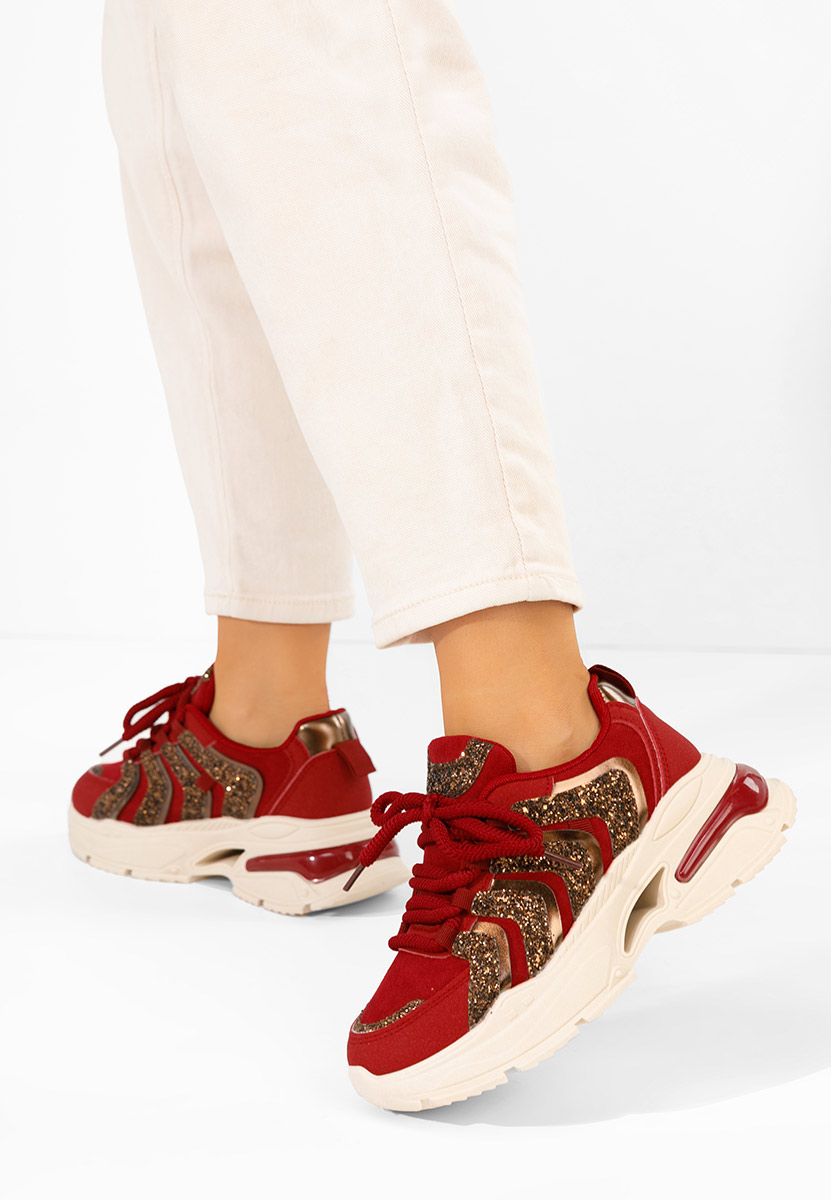 Sneakers con plateau Rossia granata