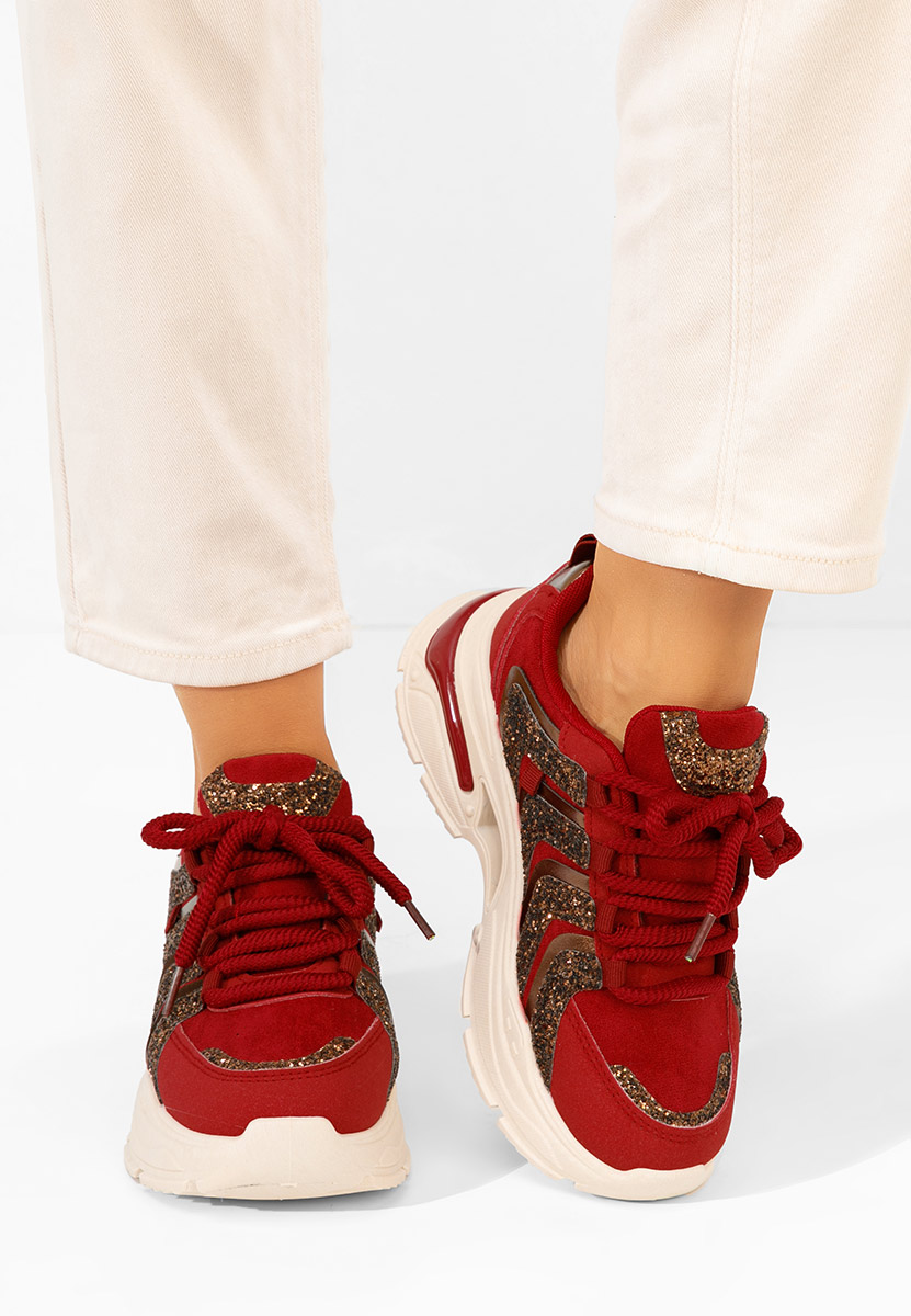 Sneakers con plateau Rossia granata