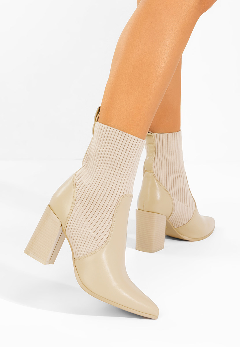 Tronchetti con tacco largo Vinuele V2 cachi