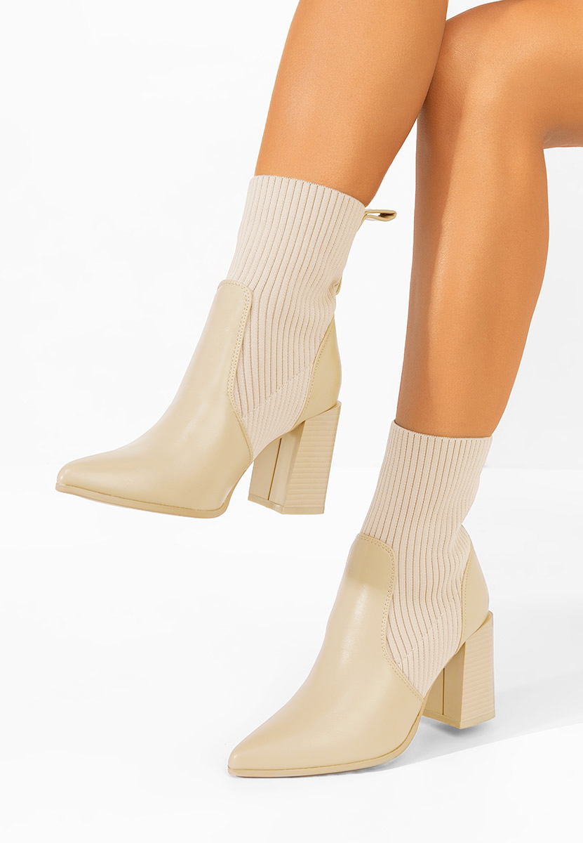 Tronchetti con tacco largo Vinuele V2 cachi