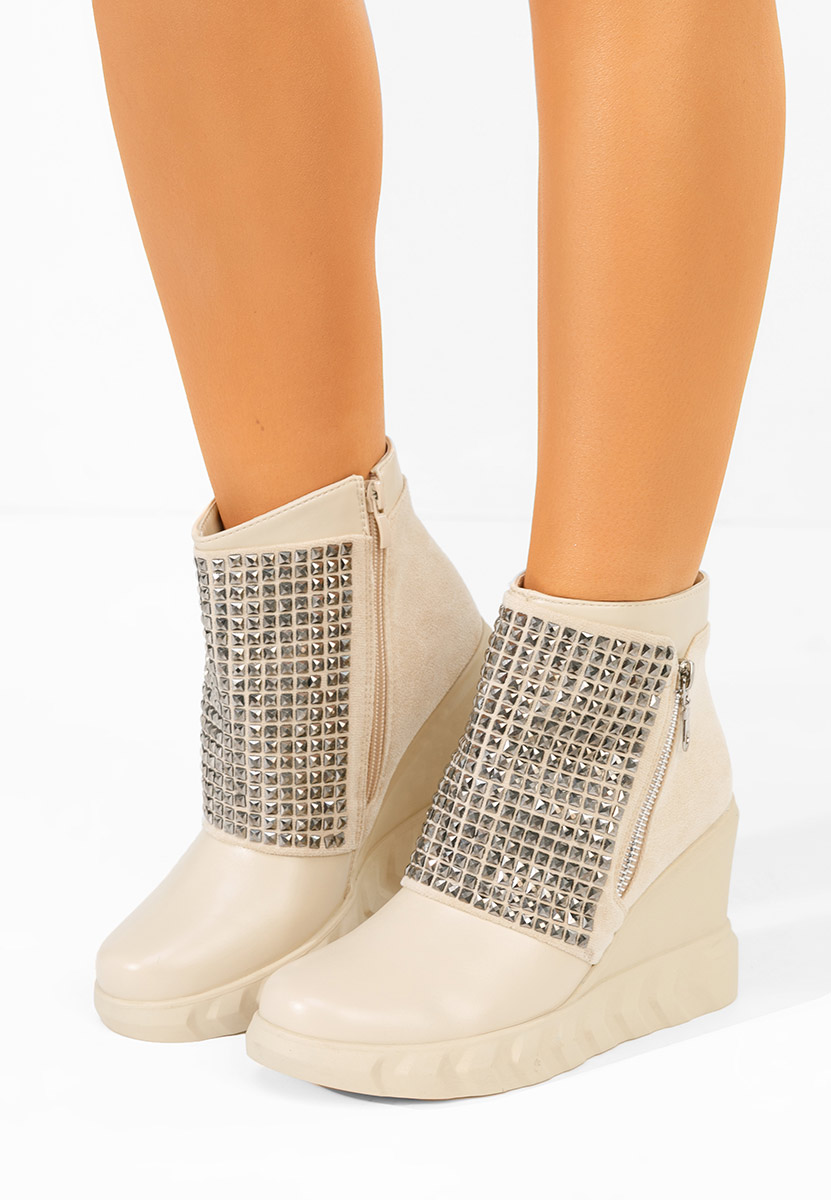 Stivaletti con zeppa Ismelora beige