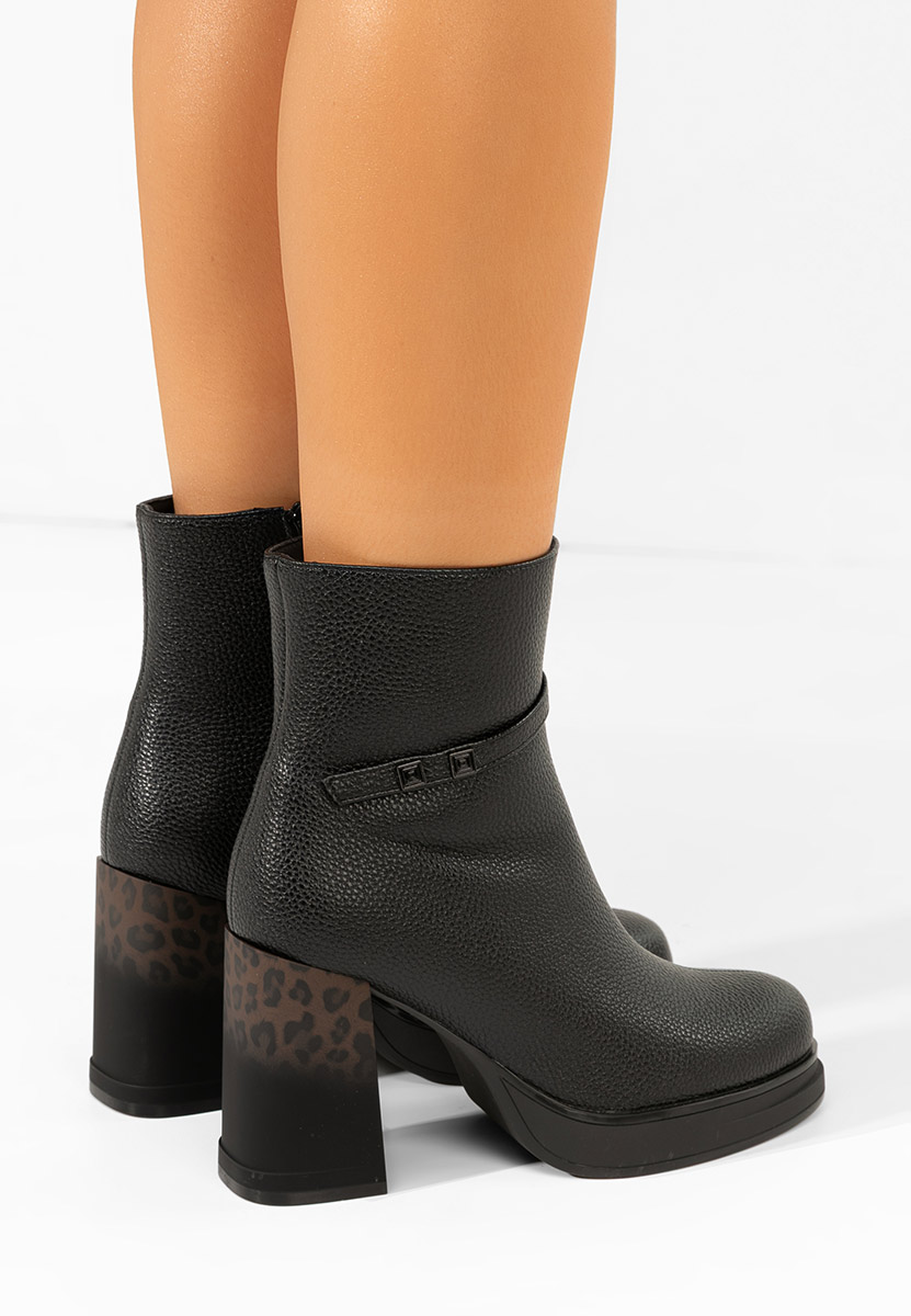 Tronchetti con tacco largo Rannia V2 nero