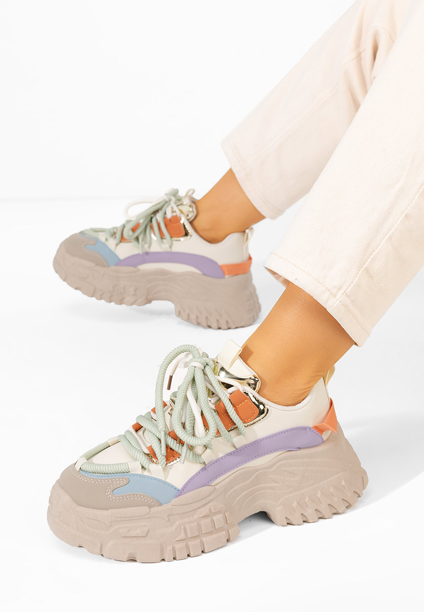 Sneakers con zeppa Elvora cachi