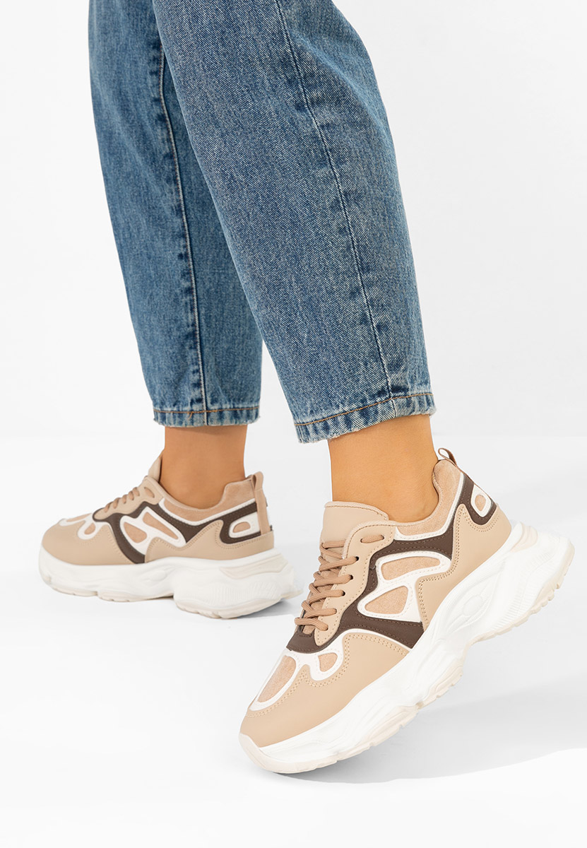 Sneakers con plateau Glavora beige