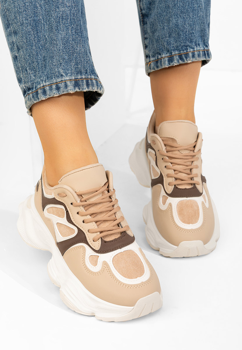 Sneakers con plateau Glavora beige