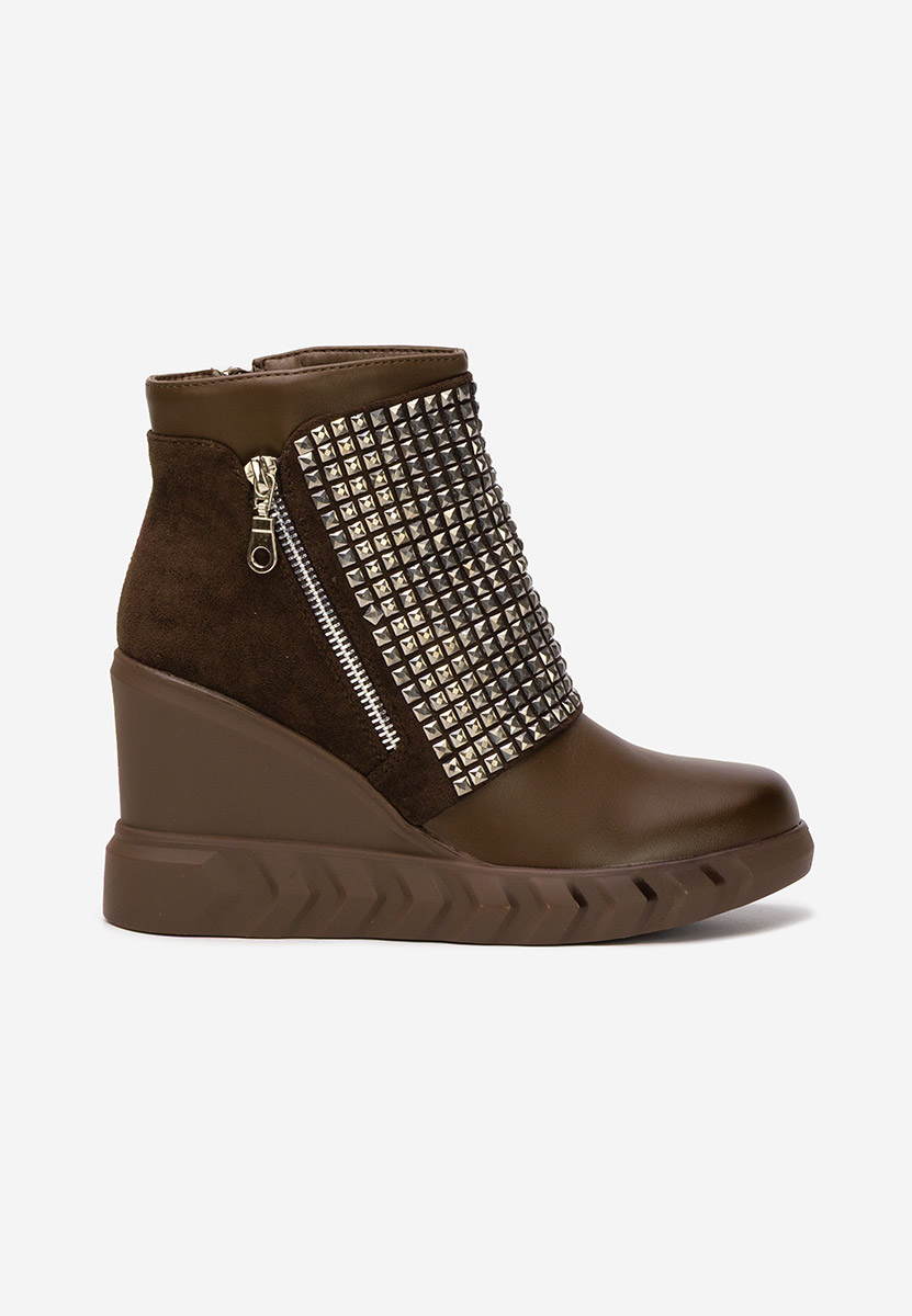 Stivaletti con zeppa Ismelora marrone