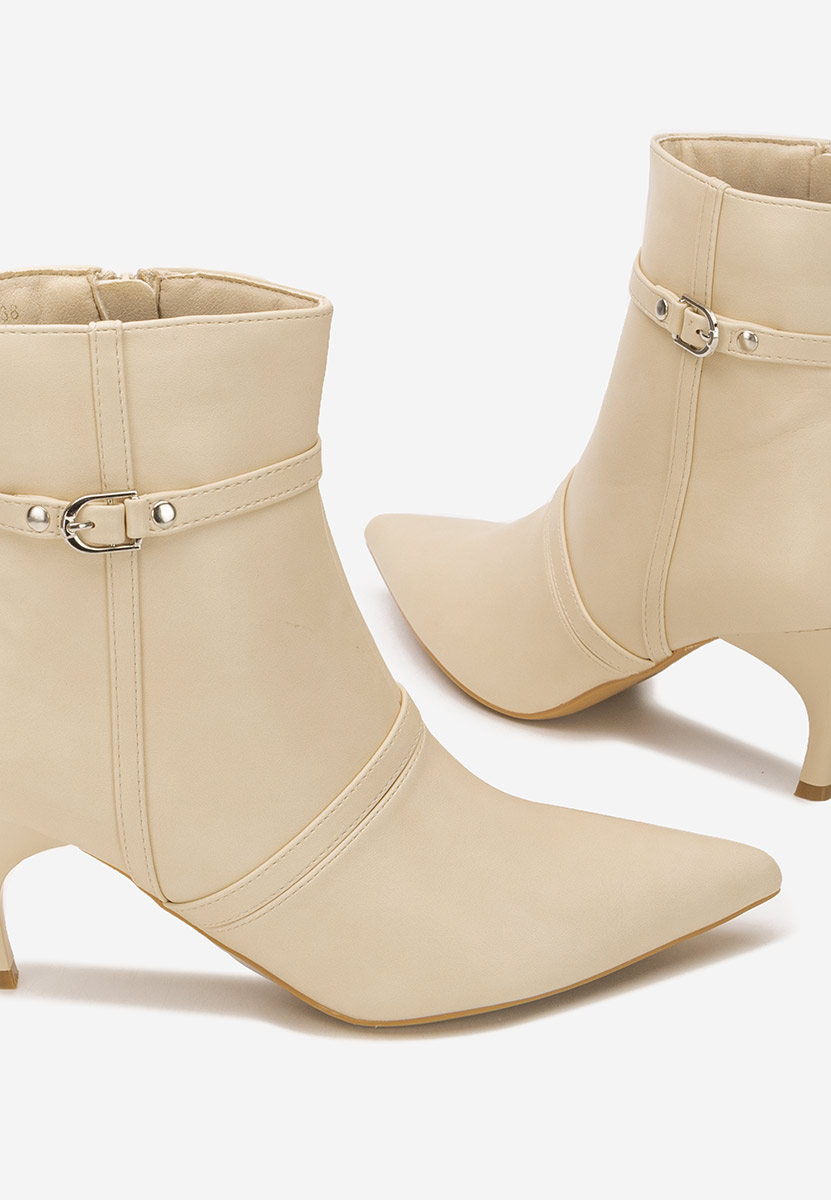 Tronchetti tacco a spillo Aninia beige