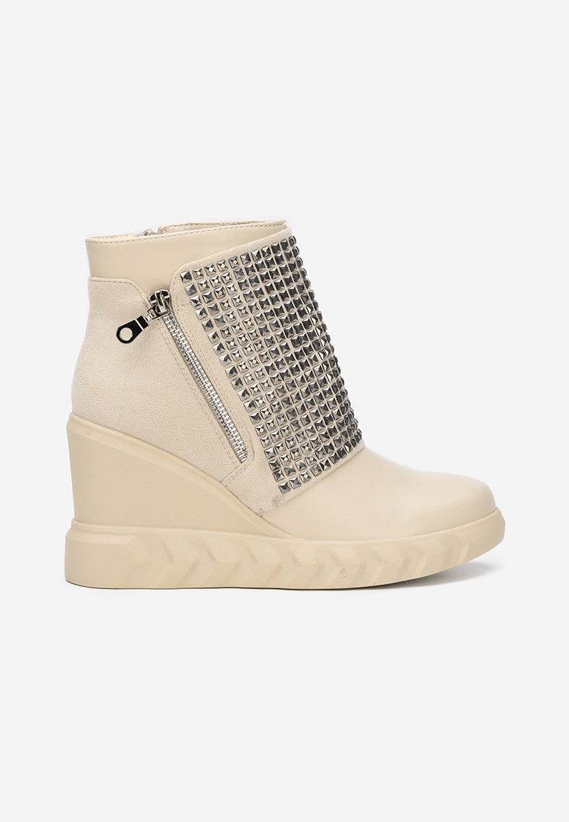 Stivaletti con zeppa Ismelora beige