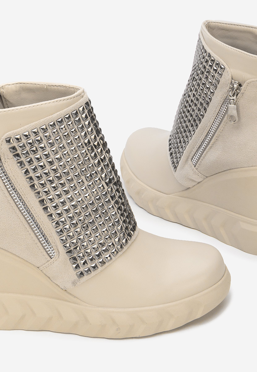 Stivaletti con zeppa Ismelora beige