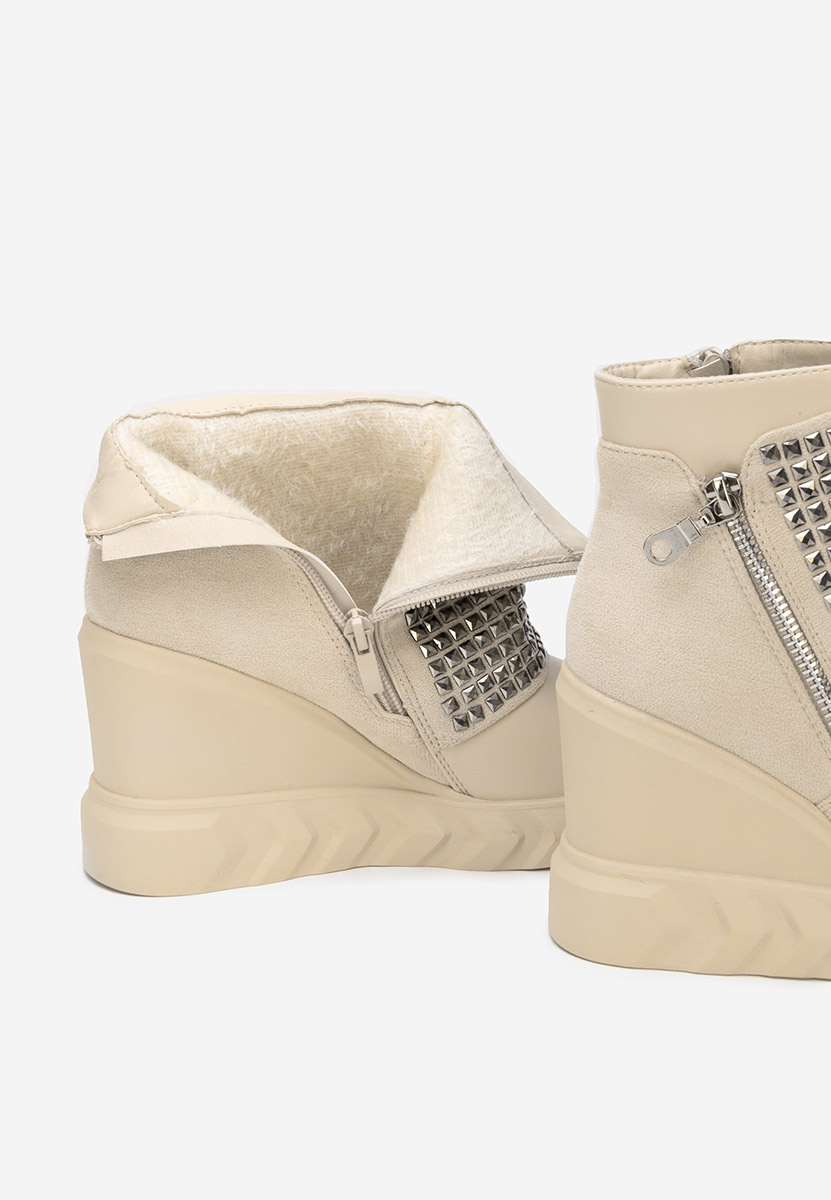 Stivaletti con zeppa Ismelora beige